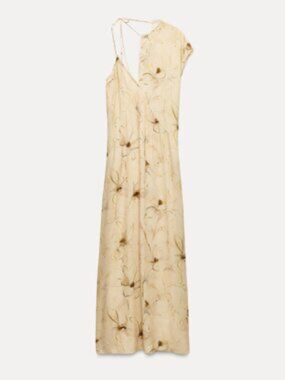 BNWT Zara Asymmetric Yellow Floral Maxi Dress